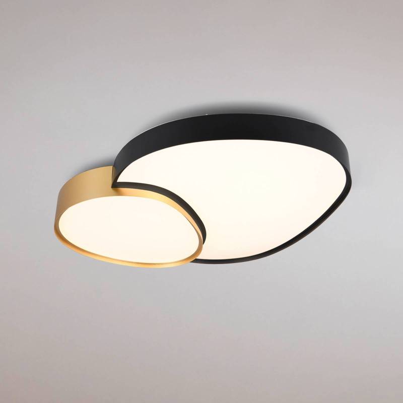 LED-Deckenlampe Rise, schwarz-gold, 77 x 63 cm, CCT, dimmbar von Trio Lighting