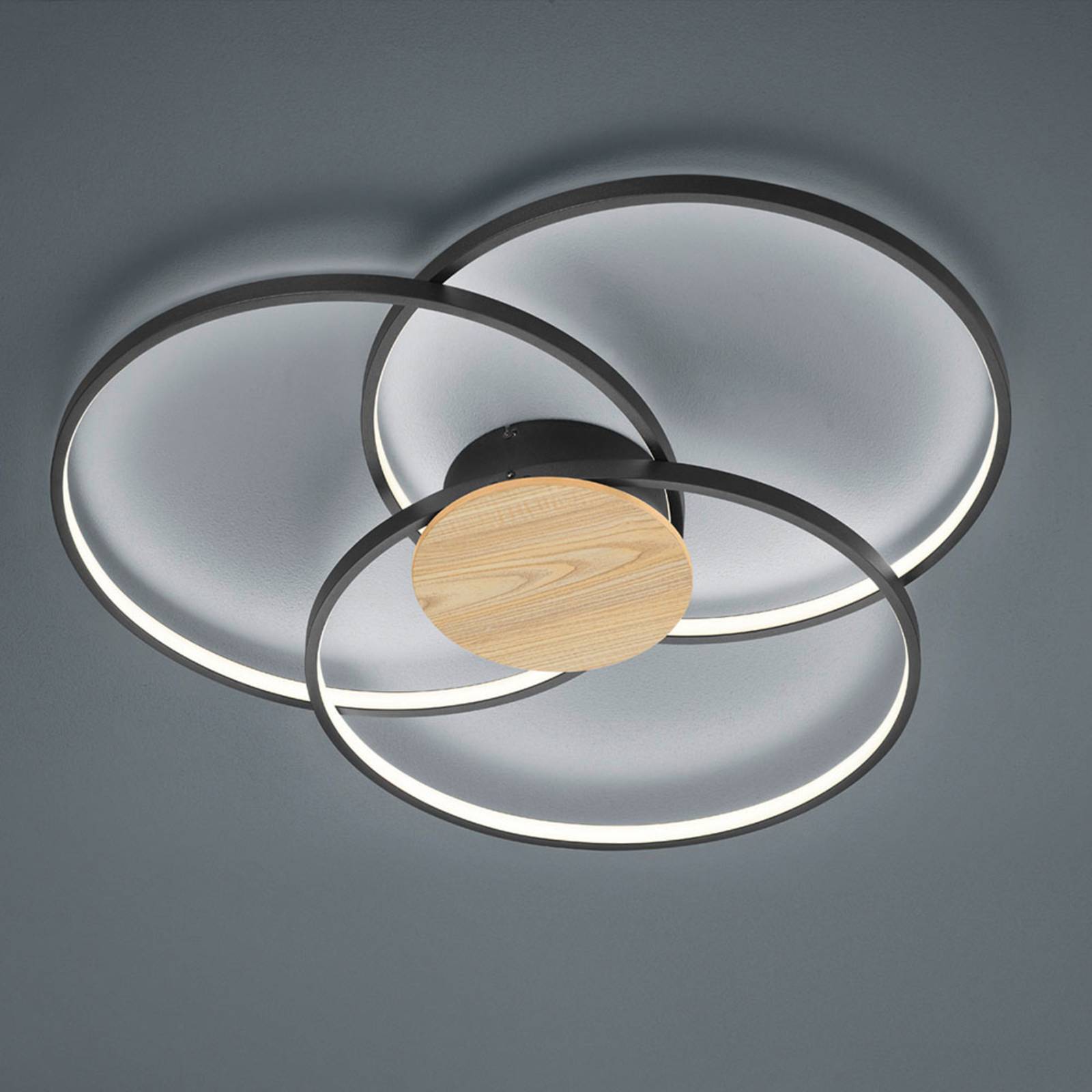 LED-Deckenlampe Sedona mit Holzdetail schwarz matt LED-Deckenlampe Sedona mit Holzdetail schwarz matt von Trio Lighting