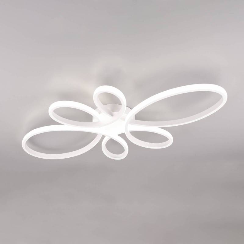 LED-Deckenleuchte Fly, weiß matt, 4.000 K, 83 cm x 45 cm von Trio Lighting
