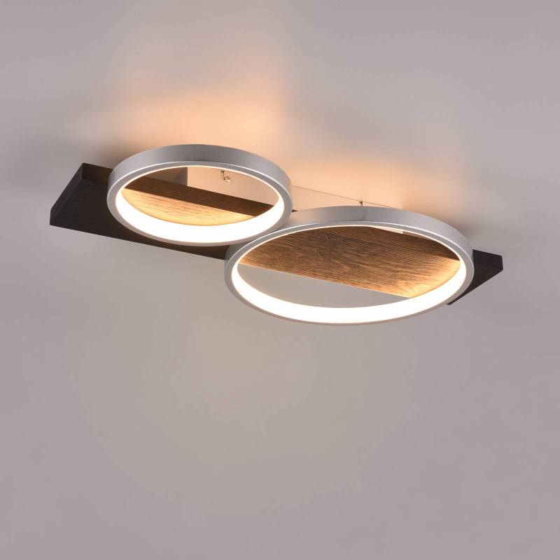 LED-Deckenleuchte Medera, zweiflammig, titan von Trio Lighting