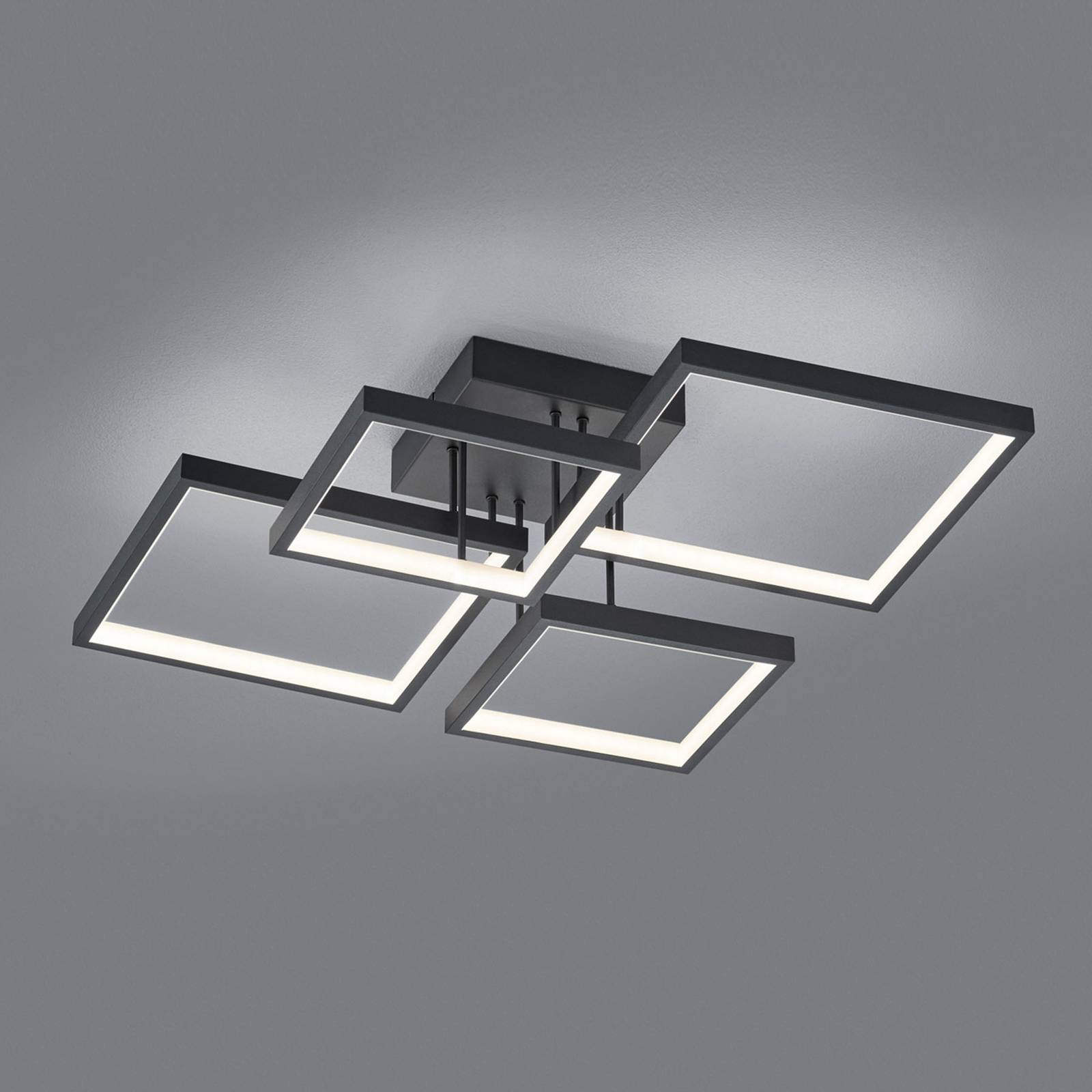 LED-Deckenleuchte Sorrento 52x52cm, schwarz matt von Trio Lighting