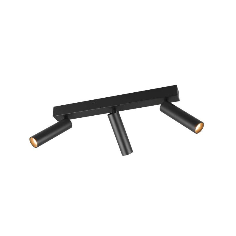 LED-Deckenspot Ambala, 3-fl., schwarz, Metall, CCT, dimmbar von Trio Lighting