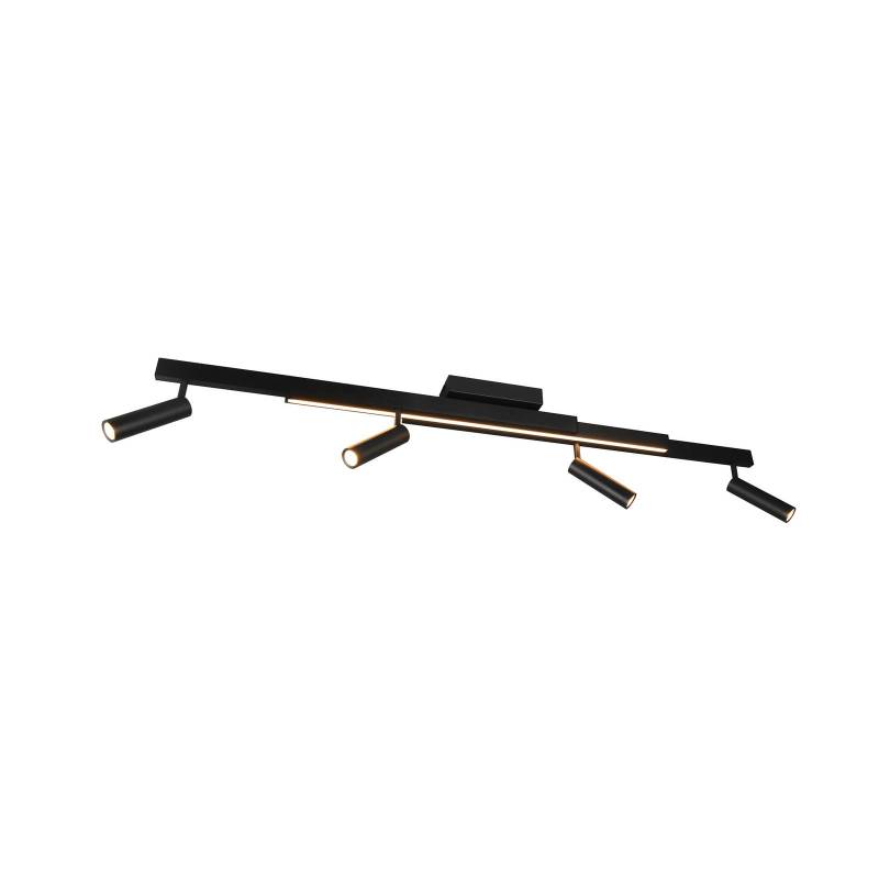 LED-Deckenspot Zeno, 4 Spots, schwarz matt, Metall von Trio Lighting