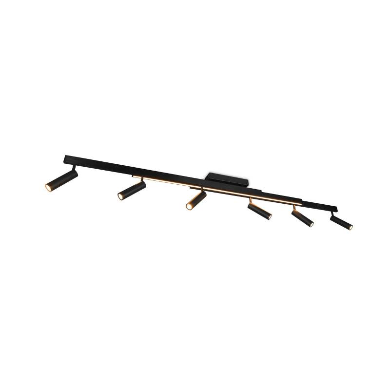LED-Deckenspot Zeno, 6 Spots, schwarz matt, Metall von Trio Lighting