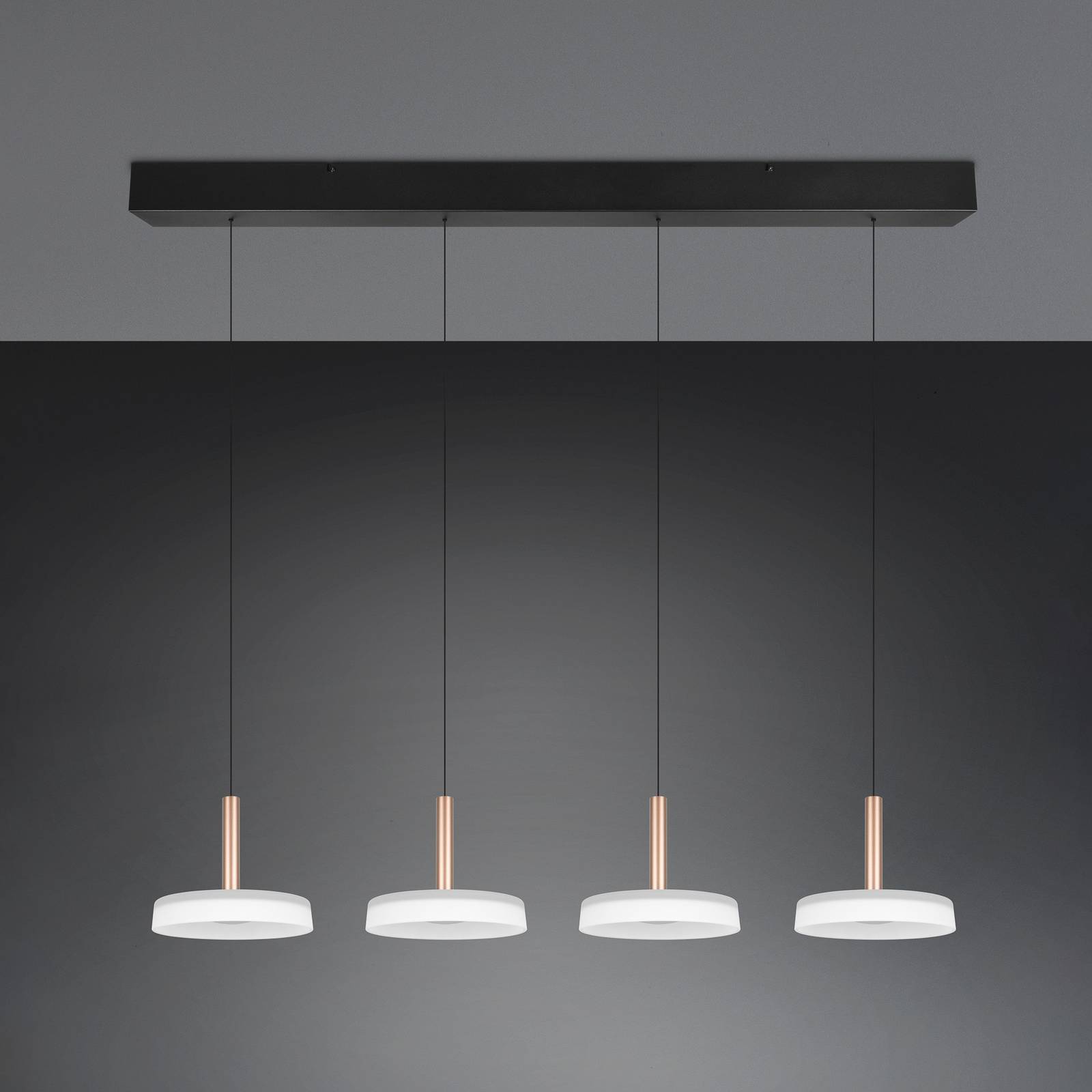 LED-Hängelampe Celeste weiß/braun 115 cm 4-flg. Glas dimmbar LED-Hängelampe Celeste weiß/braun 115 cm 4-flg. Glas dimmbar von Trio Lighting