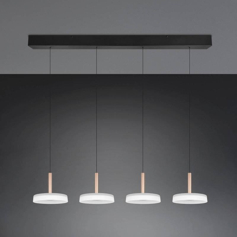LED-Hängelampe Celeste weiß/braun 115 cm 4-flg. Glas dimmbar von Trio Lighting