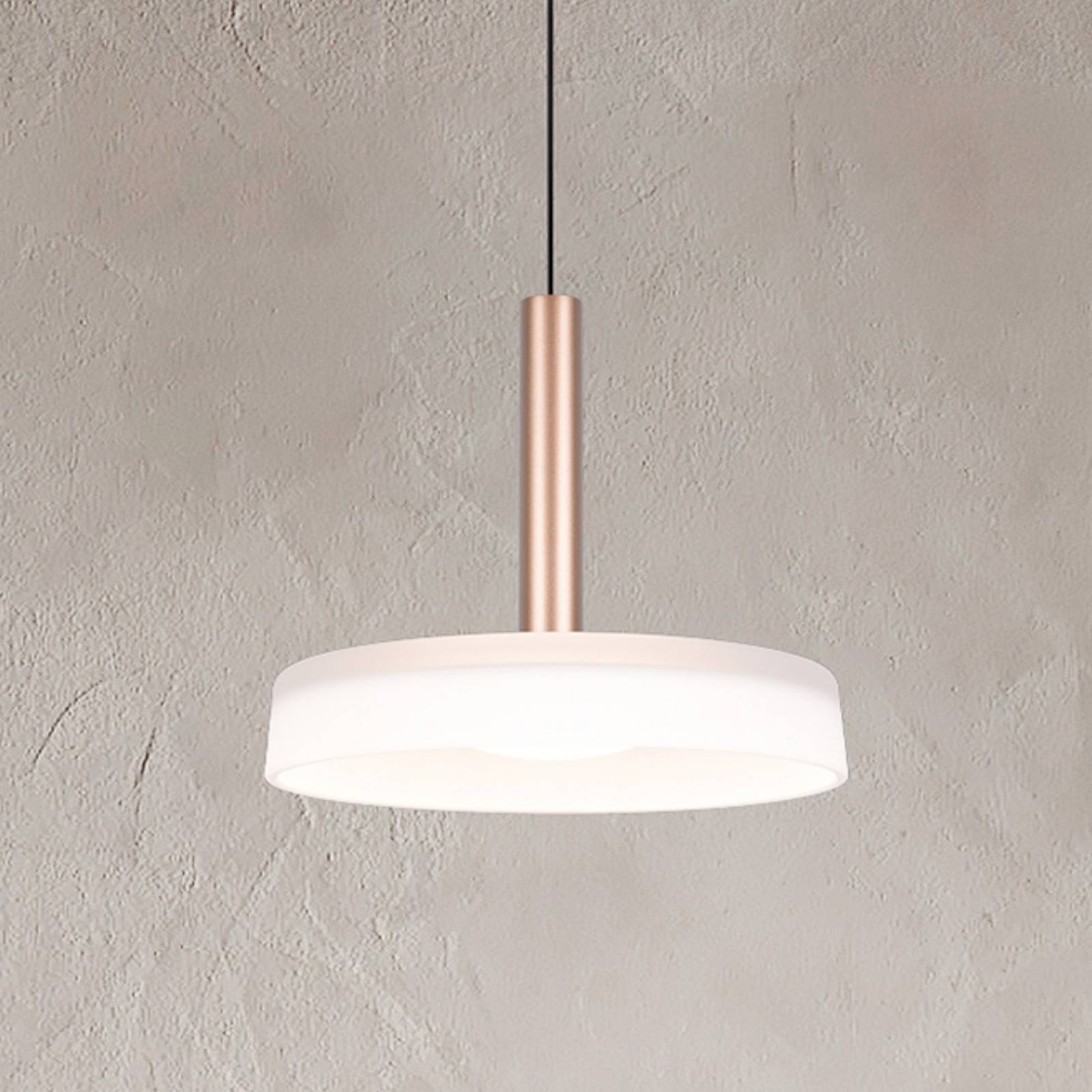 LED-Hängeleuchte Celeste, weiß/braun, Ø 22 cm, Glas, dimmbar von Trio Lighting