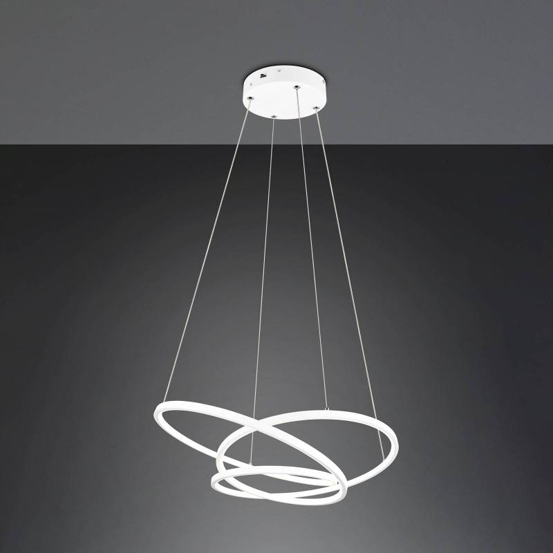 LED-Hängeleuchte Darvin, Länge 64 cm, weiß matt, Metall, CCT von Trio Lighting