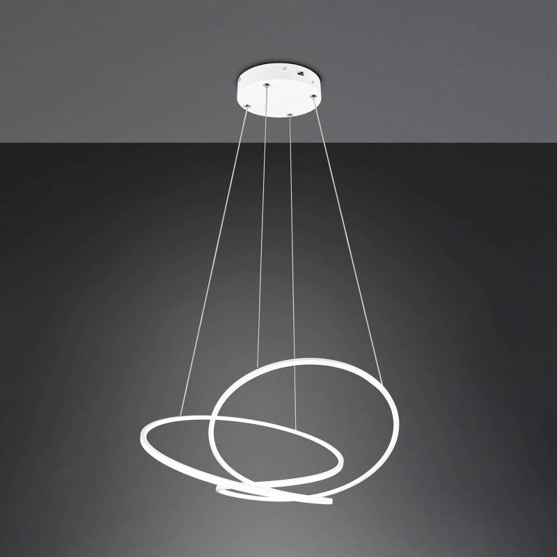 LED-Hängeleuchte Darvin, Länge 84 cm, weiß matt, Metall, CCT von Trio Lighting