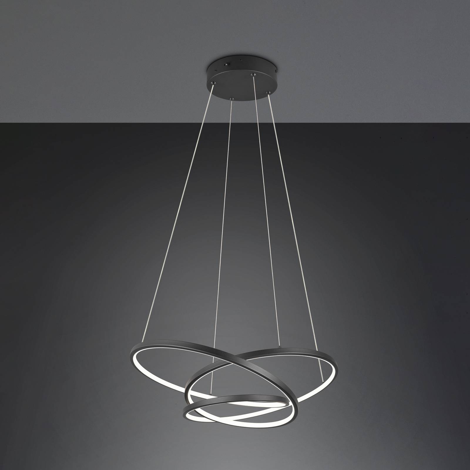 LED-Hängeleuchte Darvin Länge 64 cm schwarz matt Metall CCT LED-Hängeleuchte Darvin Länge 64 cm schwarz matt Metall CCT von Trio Lighting