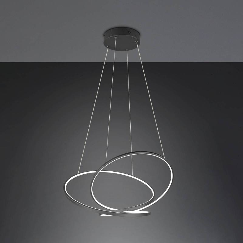 LED-Hängeleuchte Darvin Länge 84 cm schwarz matt Metall CCT von Trio Lighting