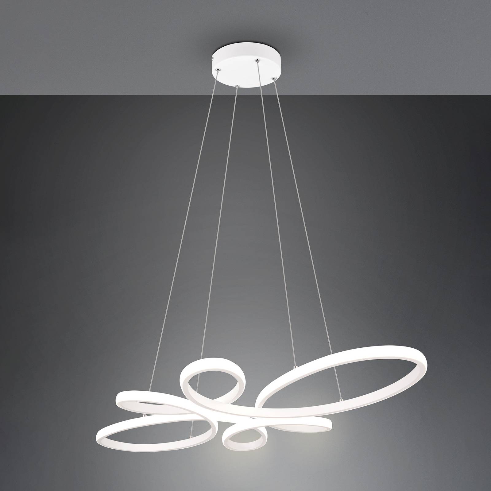 LED-Pendelleuchte Fly, weiß matt, 4.000 K, 83 cm x 45 cm LED-Pendelleuchte Fly, weiß matt, 4.000 K, 83 cm x 45 cm von Trio Lighting