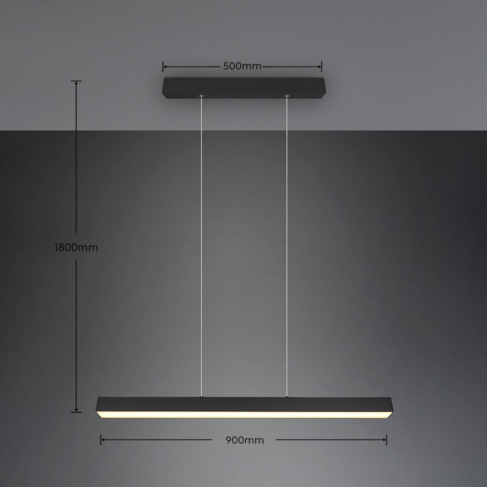LED-Pendelleuchte Paros DUOline, balken, schwarz LED-Pendelleuchte Paros DUOline, balken, schwarz von Trio Lighting