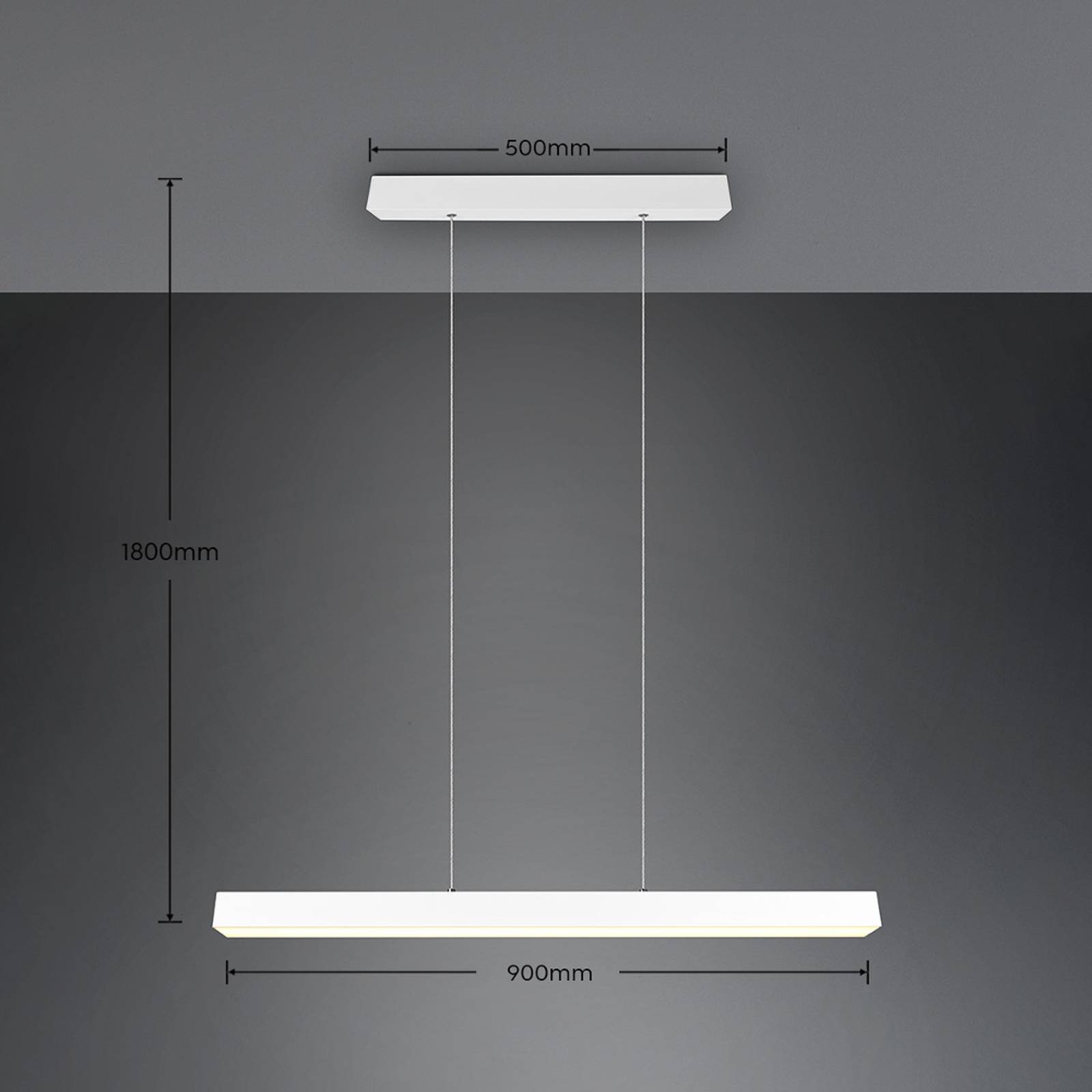 LED-Pendelleuchte Paros DUOline, balken, weiß matt von Trio Lighting