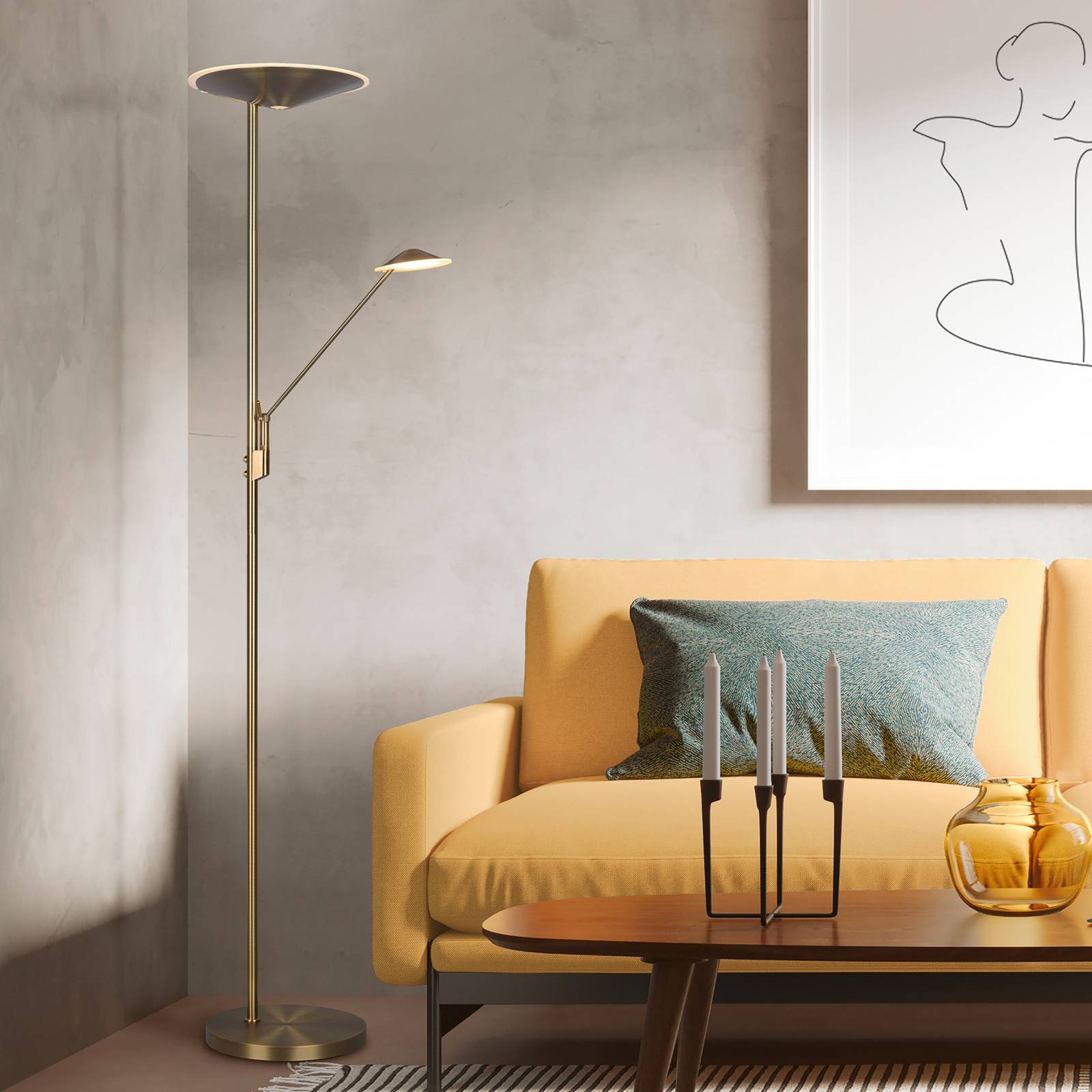 LED-Stehleuchte Brantford Leseleuchte, altmessing LED-Stehleuchte Brantford Leseleuchte, altmessing von Trio Lighting
