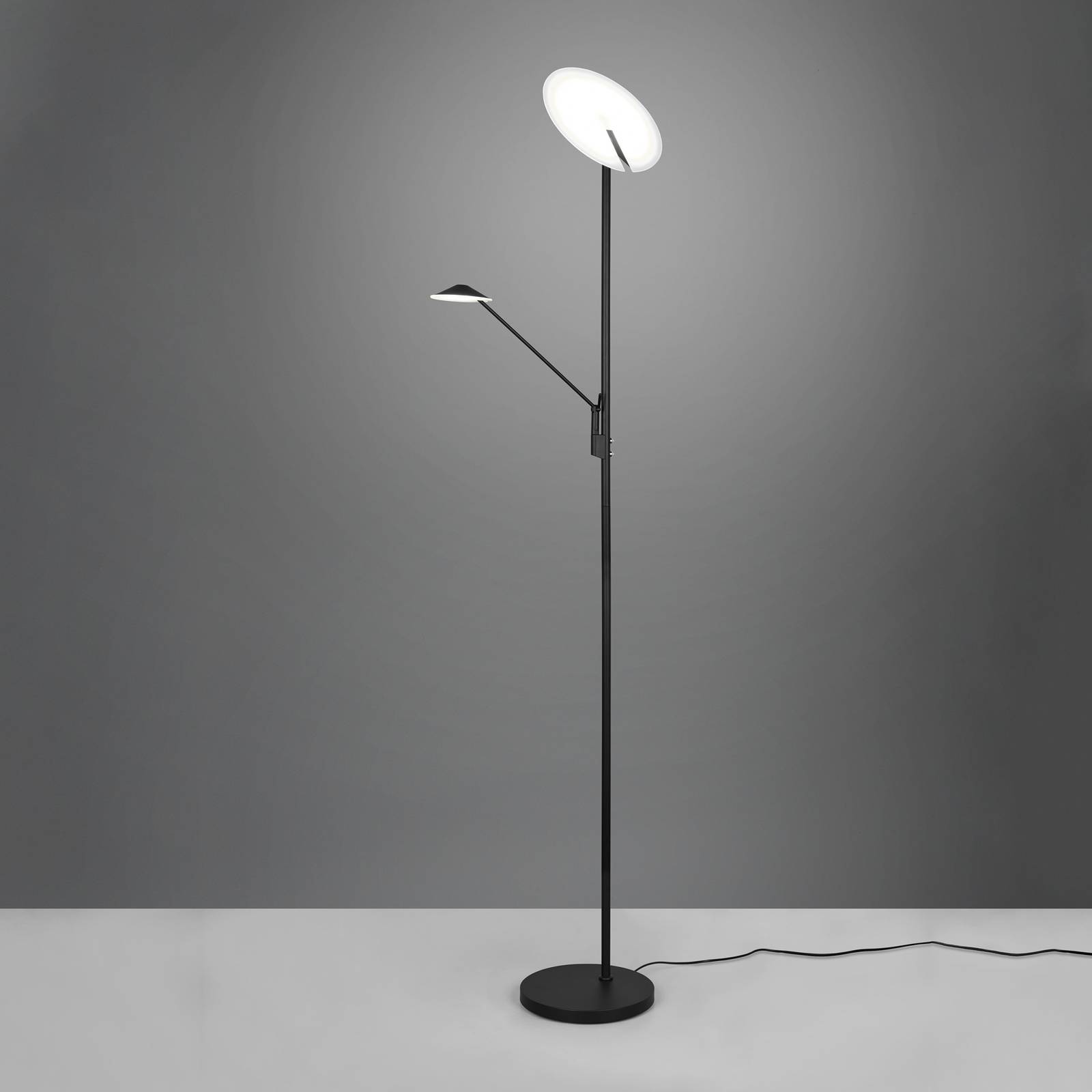 LED-Stehleuchte Brantford Leseleuchte schwarz matt von Trio Lighting