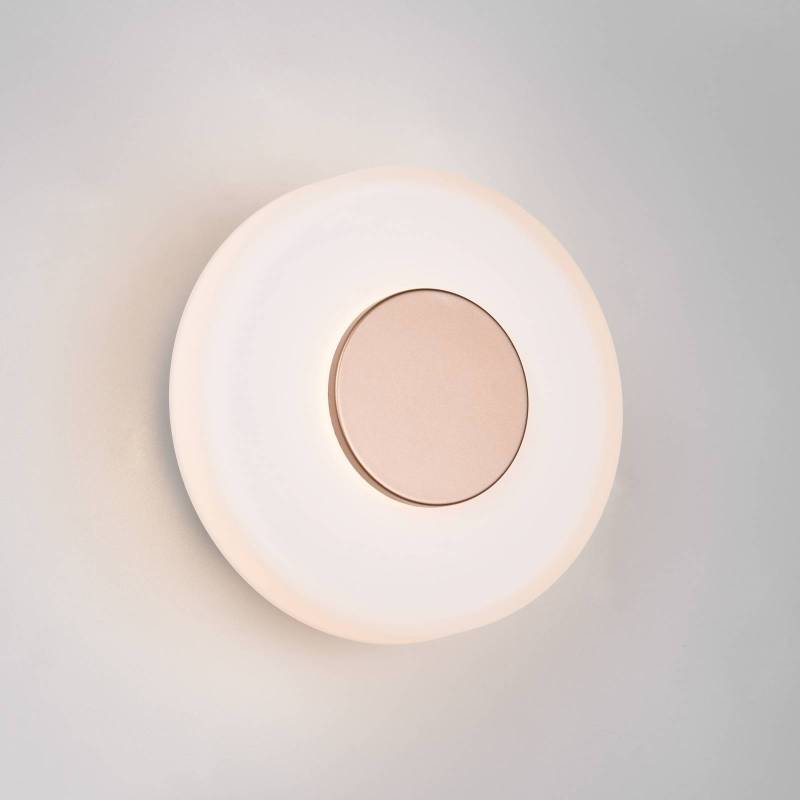 LED-Wandleuchte Celeste, braun/weiß, Ø 22 cm Glas dimmbar von Trio Lighting