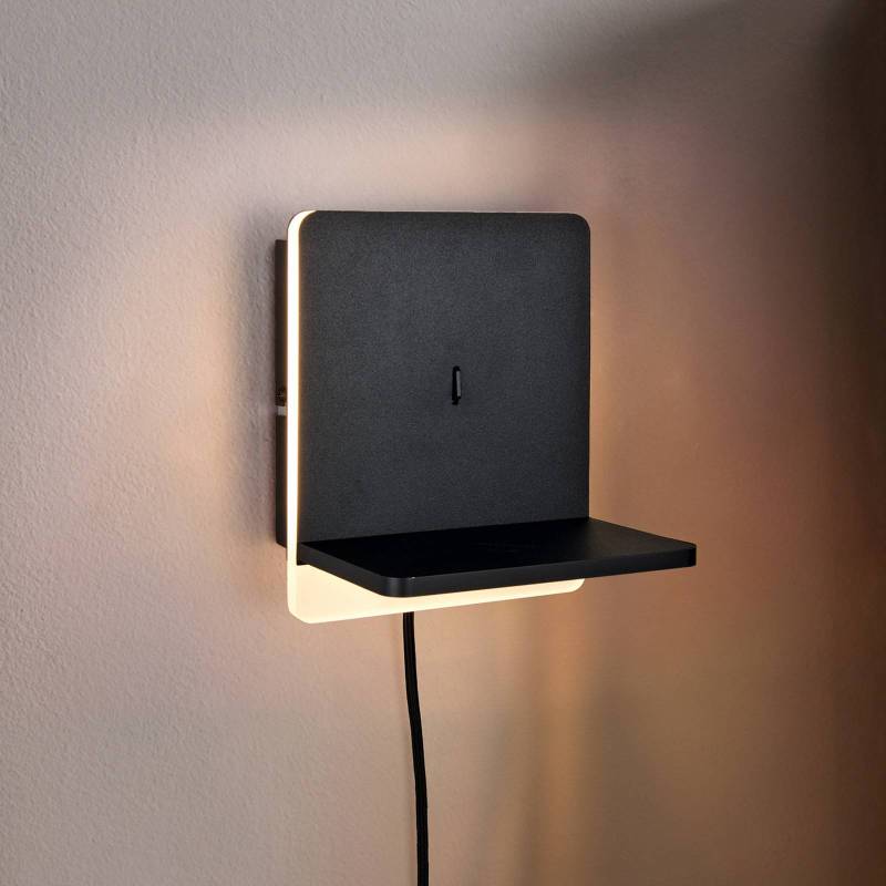 LED-Wandleuchte Fairfield, Metall, schwarz matt, Dimmer von Trio Lighting