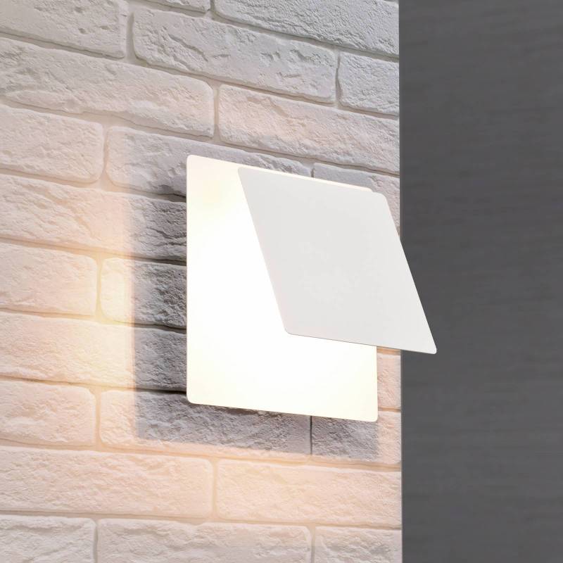 LED-Wandleuchte Mio, Blende eckig, weiß matt, indirekt von Trio Lighting