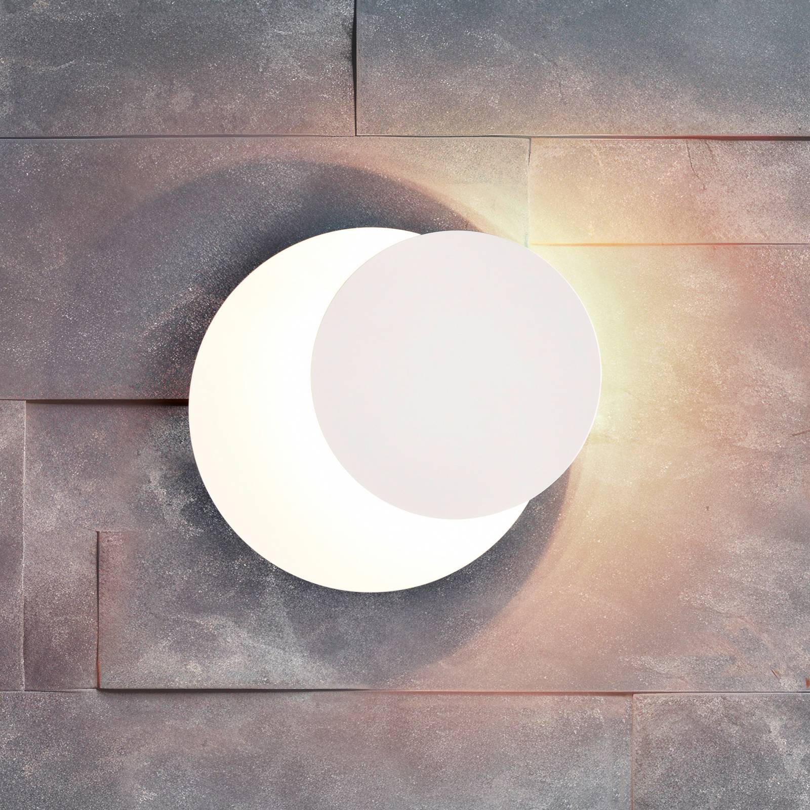 LED-Wandleuchte Mio, Blende rund, weiß matt, indirekt von Trio Lighting