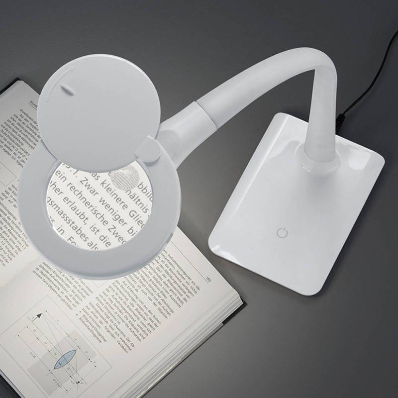 Mit Fuß - LED-Lupenleuchte Lupo in Weiß von Trio Lighting