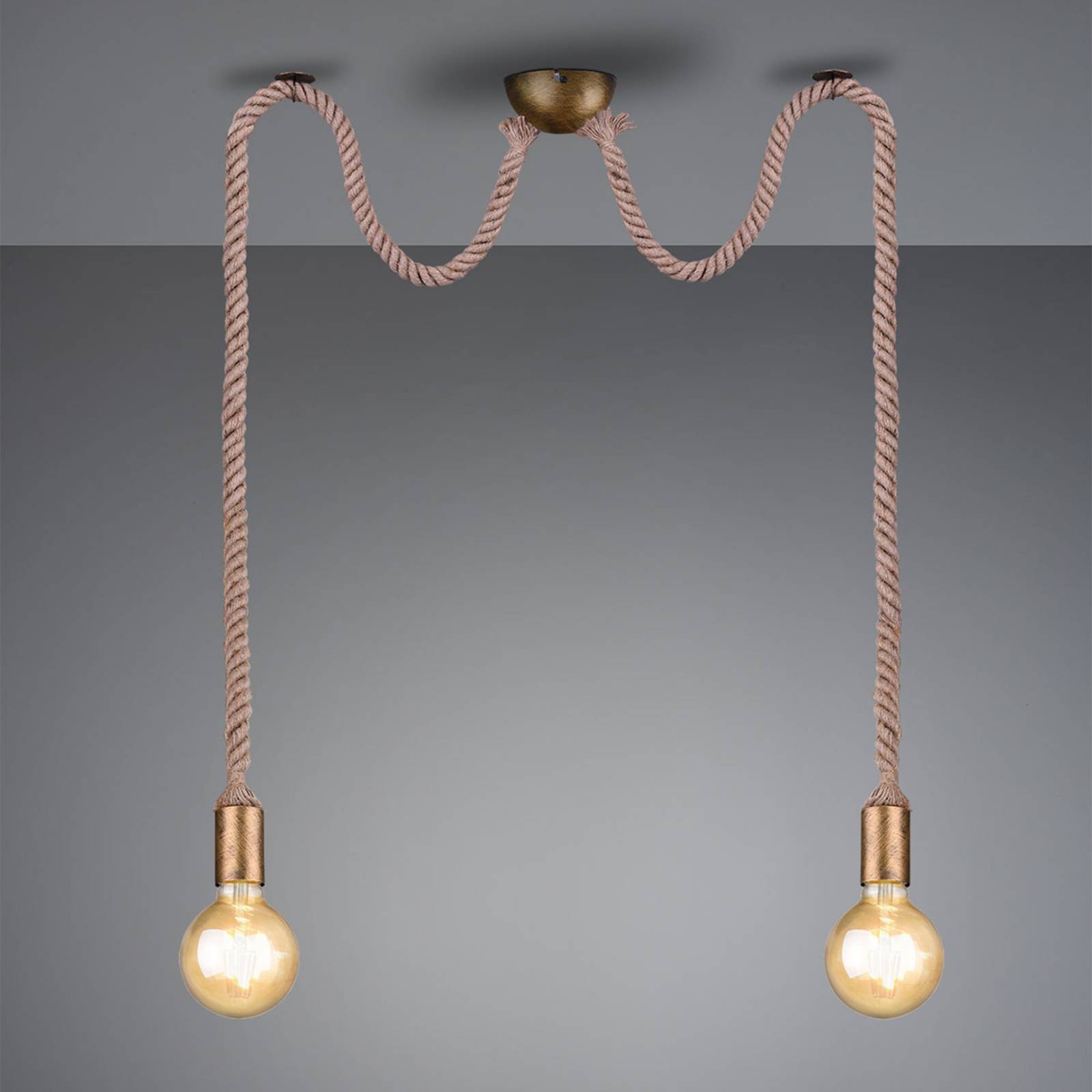 Pendellampe Rope mit dekorativem Seil 2-flammig Pendellampe Rope mit dekorativem Seil 2-flammig von Trio Lighting