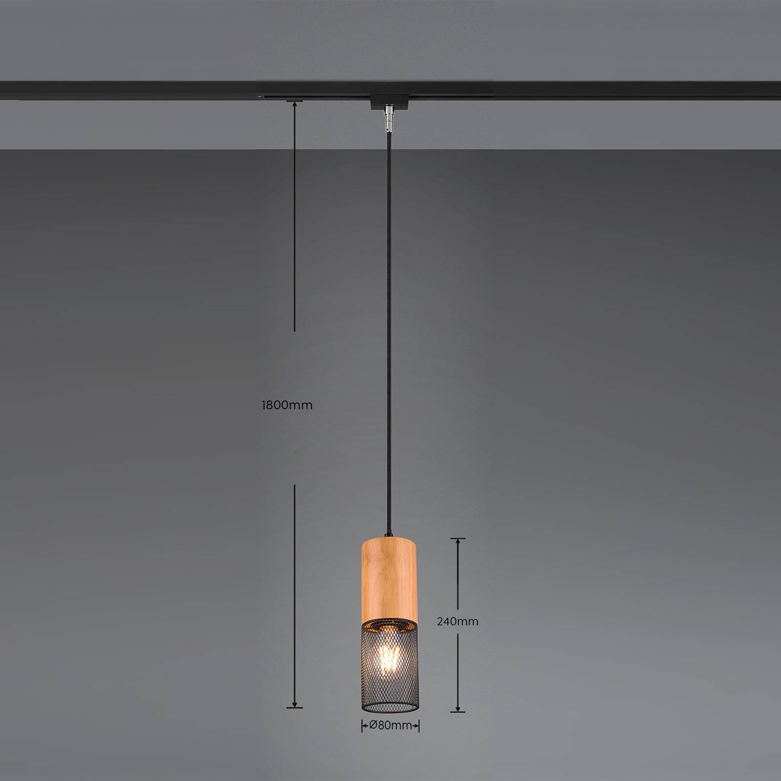 Pendelleuchte Tosh DUOline mit Holzdetail von Trio Lighting