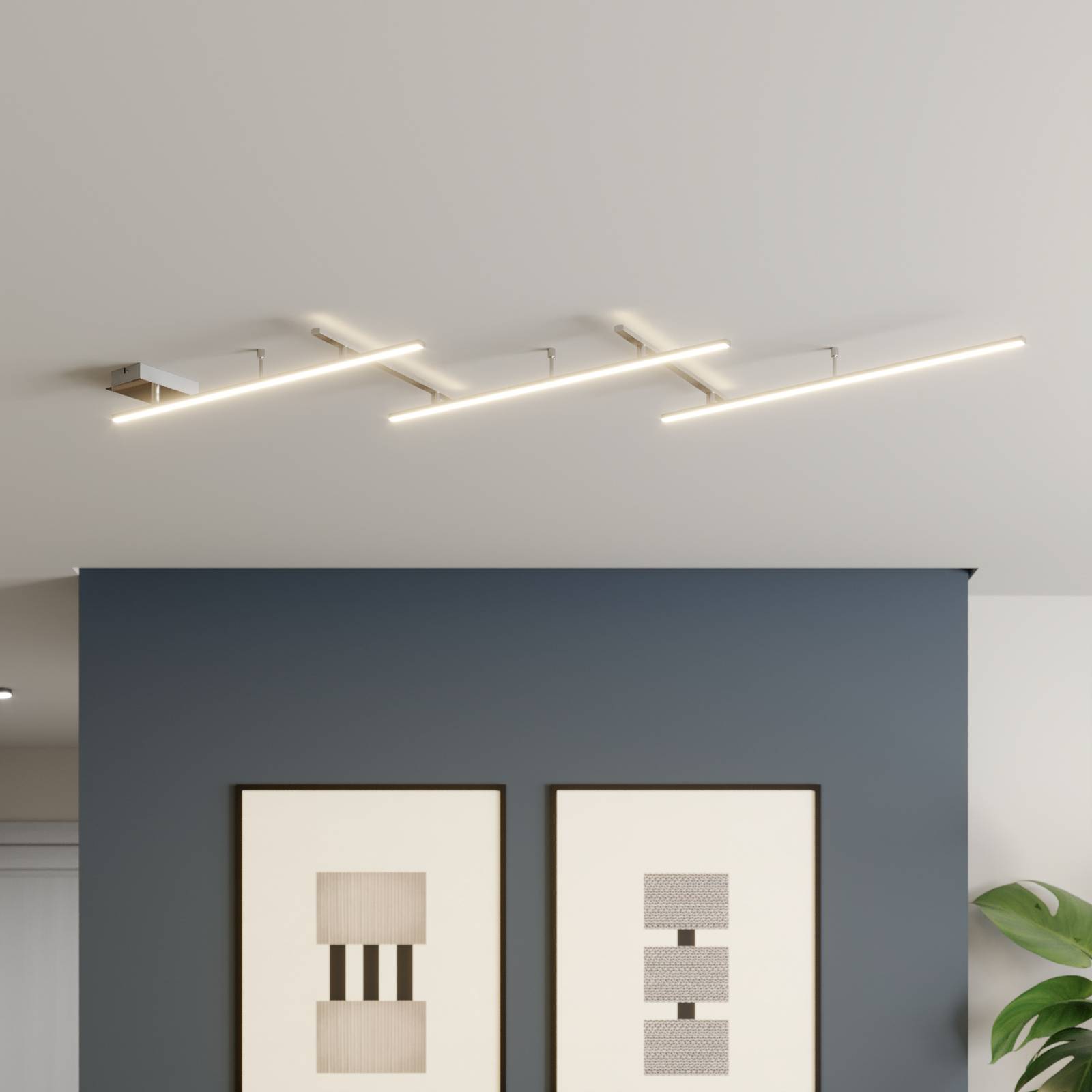 Schwenkbare LED-Deckenlampe Indira, Dimmer nickel Schwenkbare LED-Deckenlampe Indira, Dimmer nickel von Trio Lighting