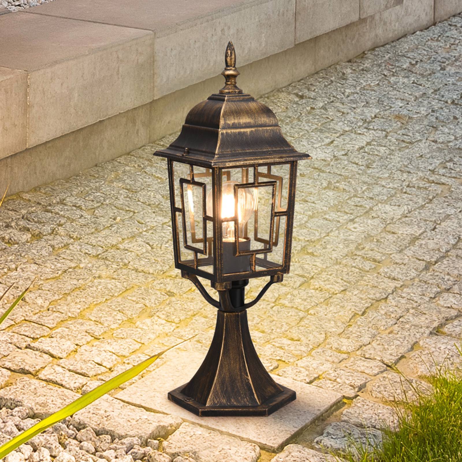 Sockelleuchte Volturno, rostfarben, Höhe 47 cm, Aluminium von Trio Lighting