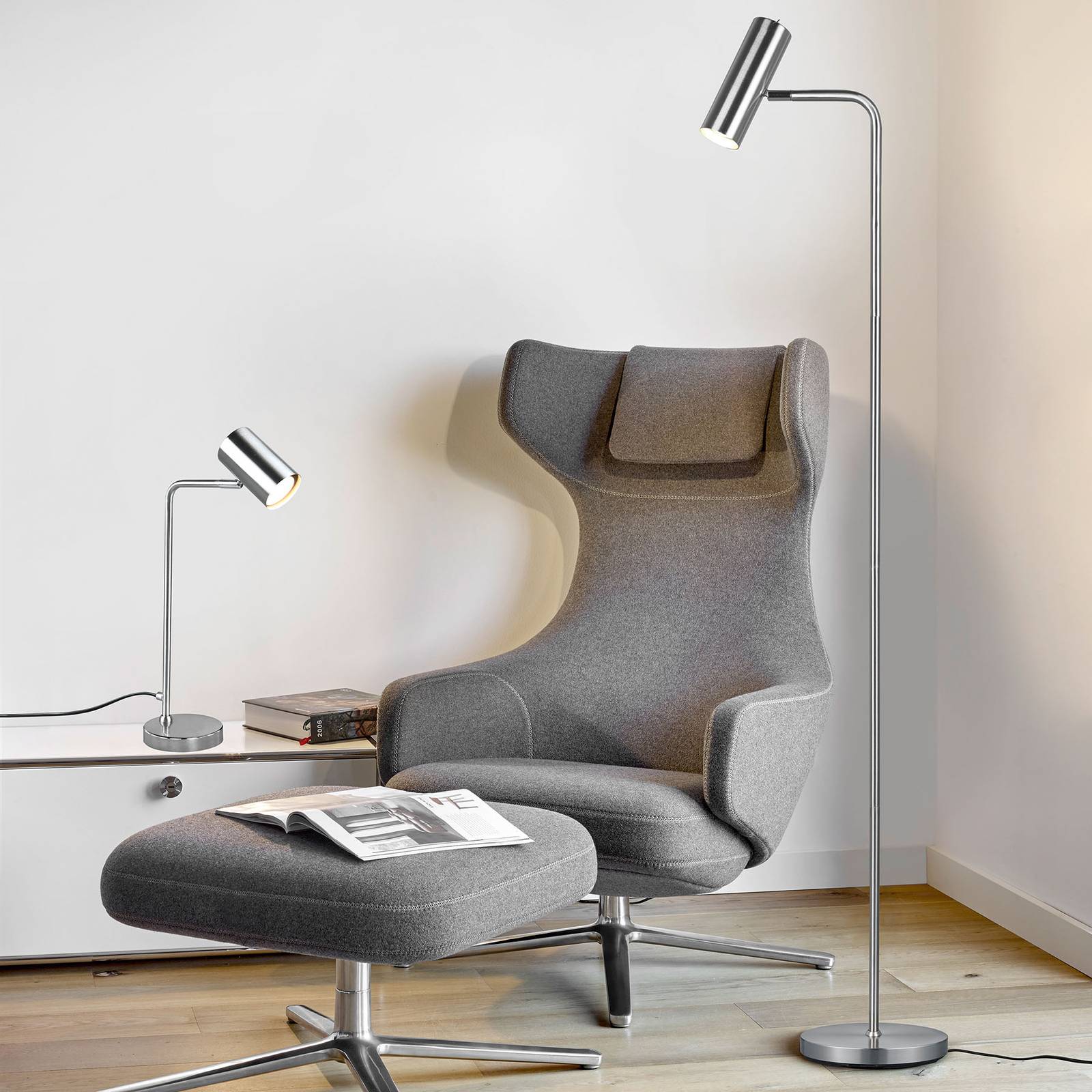 Stehleuchte Marley, nickel, Höhe 151 cm, Metall Stehleuchte Marley, nickel, Höhe 151 cm, Metall von Trio Lighting