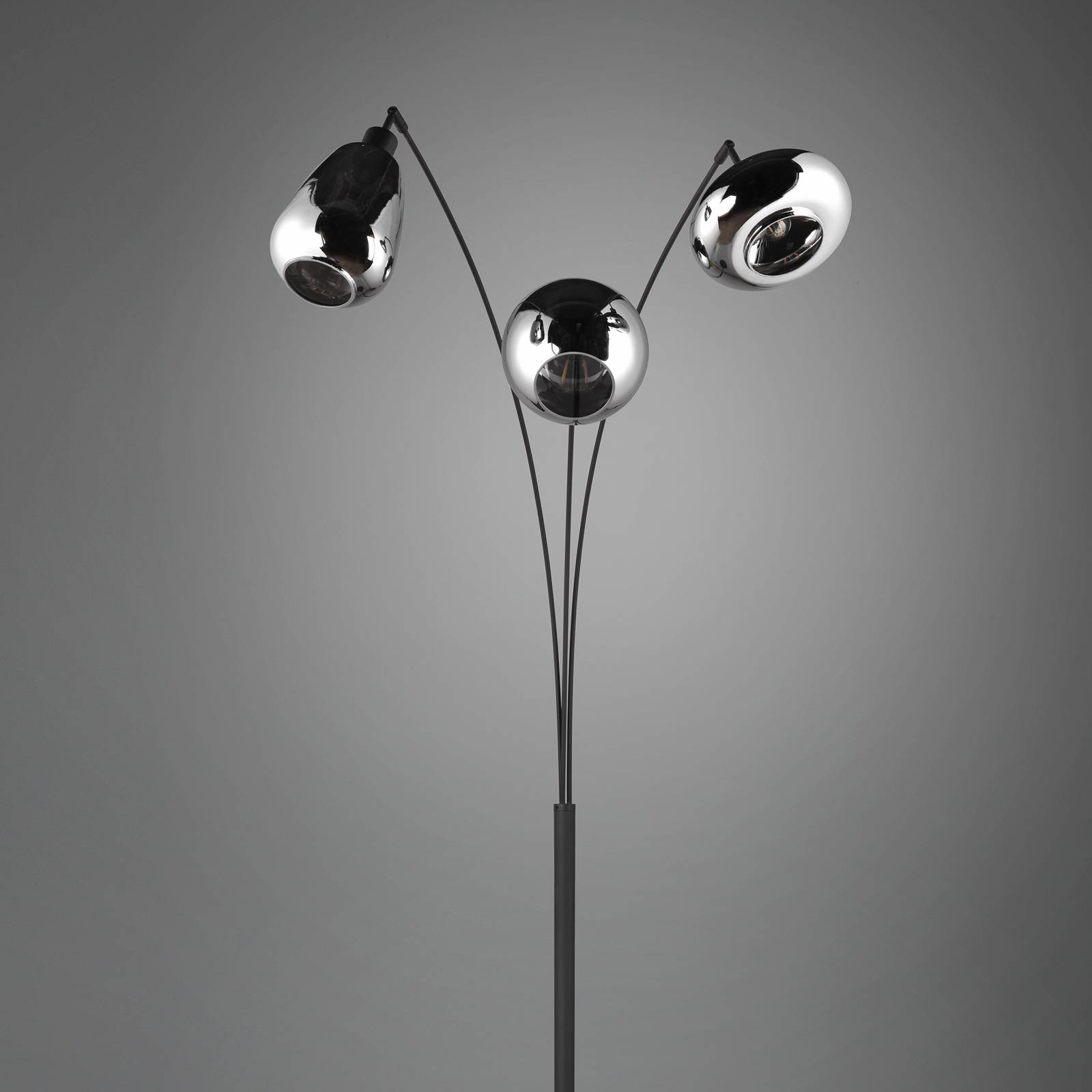 Stehleuchte Lumina, 3-flammig, schwarz/chrom, Glas Stehleuchte Lumina, 3-flammig, schwarz/chrom, Glas von Trio Lighting