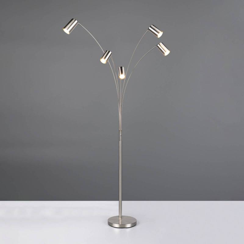 Stehleuchte Marley, nickel, Höhe 200 cm, 5-flammig, Metall von Trio Lighting