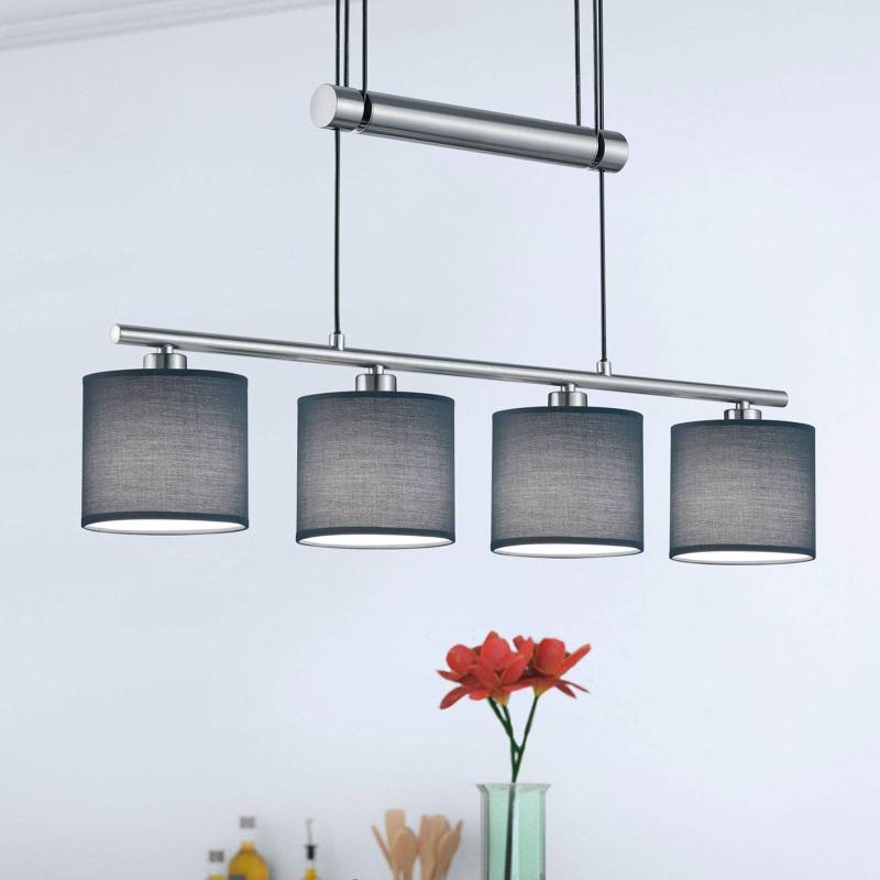 Stoffschirme grau - Hängeleuchte Garda 4-flg. von Trio Lighting