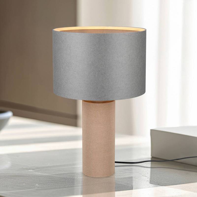 Tischleuchte Canio, Höhe 48 cm, grau/braun, Pappe, 1 x E14 von Trio Lighting