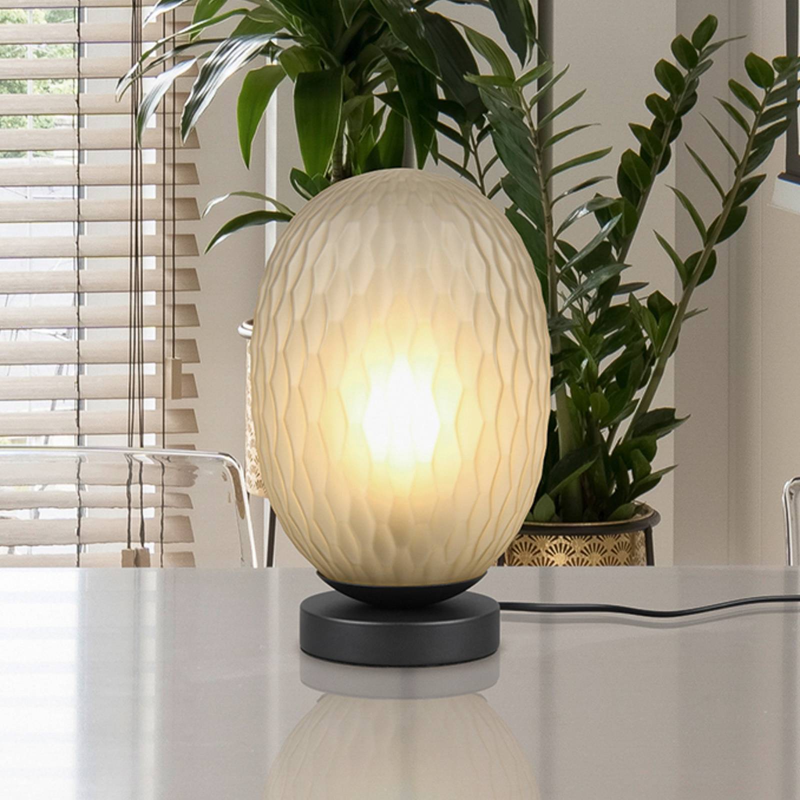 Tischleuchte Facette, grün, Höhe 29 cm, Glas, E27 Tischleuchte Facette, grün, Höhe 29 cm, Glas, E27 von Trio Lighting
