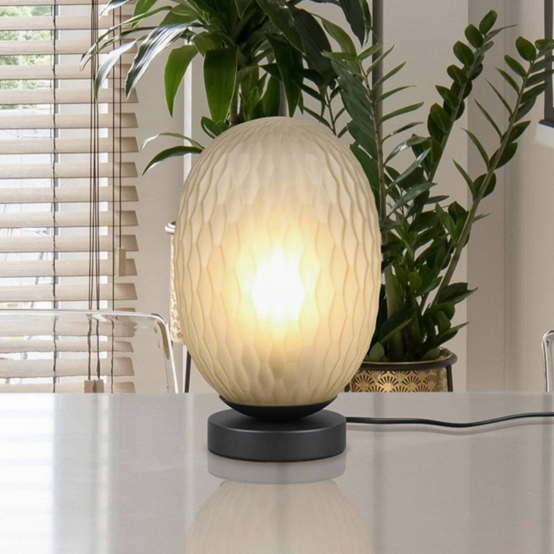 Tischleuchte Facette, grün, Höhe 29 cm, Glas, E27 von Trio Lighting