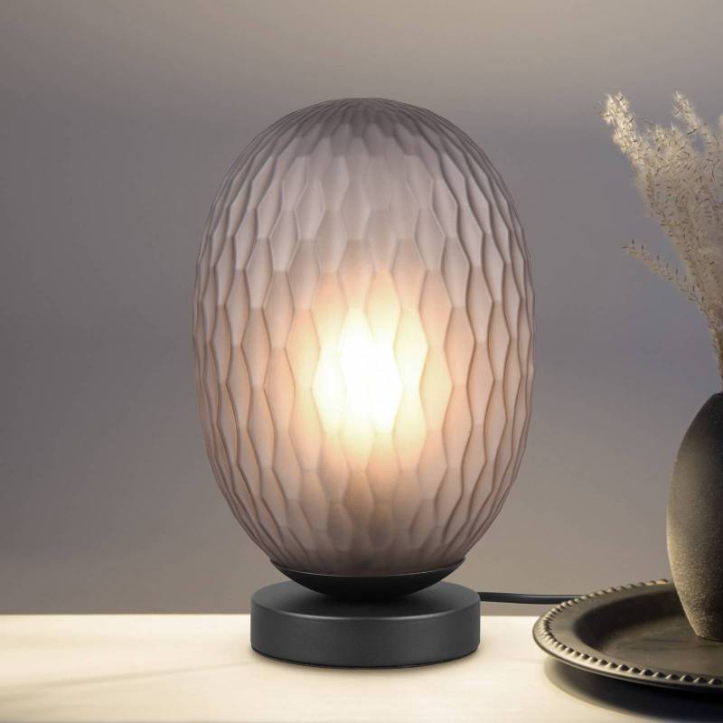 Tischleuchte Facette, rauchgrau, Höhe 29 cm, Glas, E27 von Trio Lighting