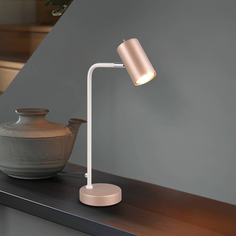 Tischleuchte Marley, braun/hellgrau, Höhe 45 cm, Metall von Trio Lighting