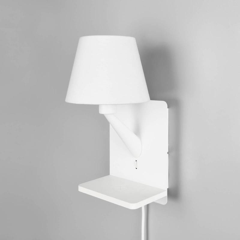 Wandleuchte Comfort, weiß matt, Metall, Stecker, E14 von Trio Lighting