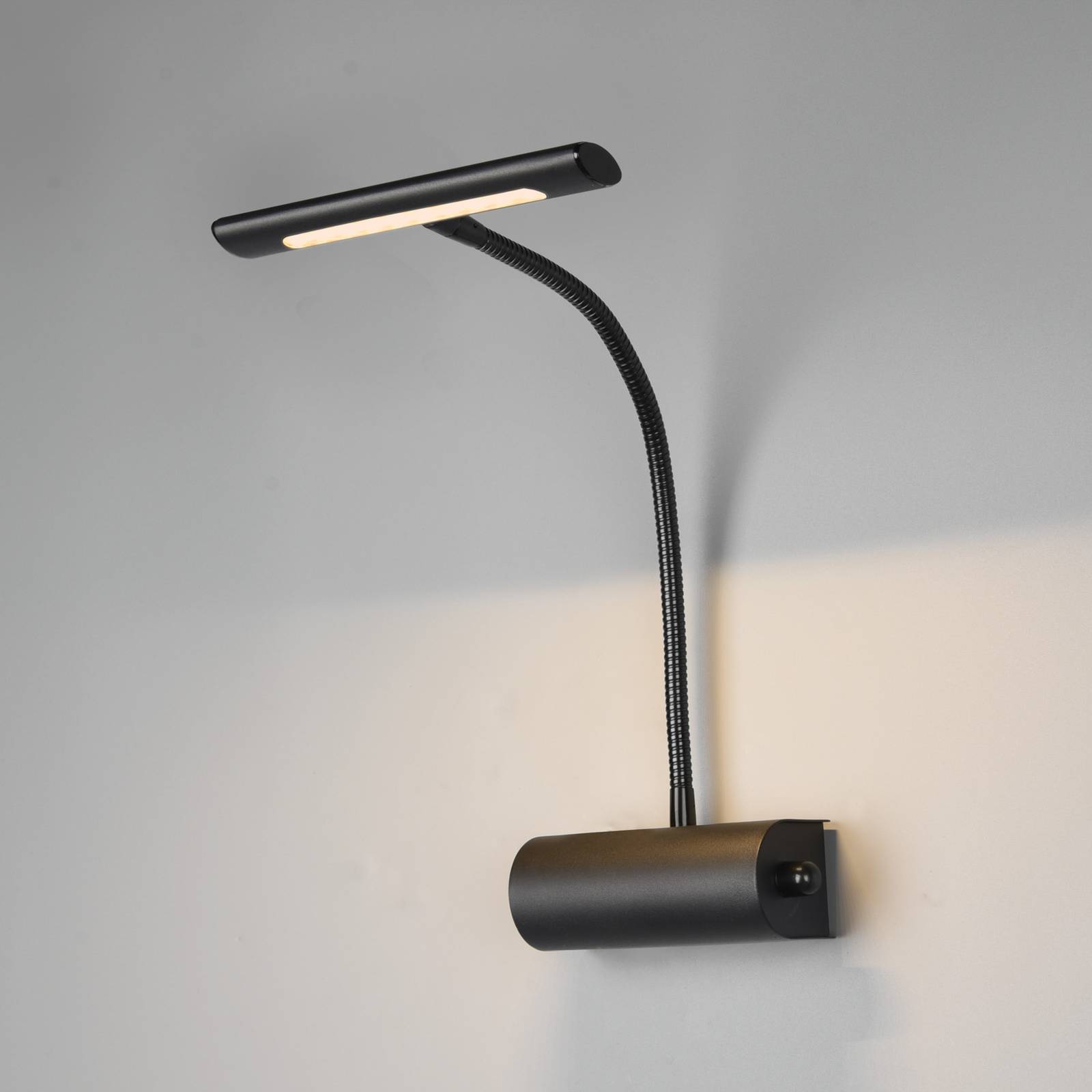 Wandleuchte Curtis mit Flexarm, dimmbar, schwarz von Trio Lighting