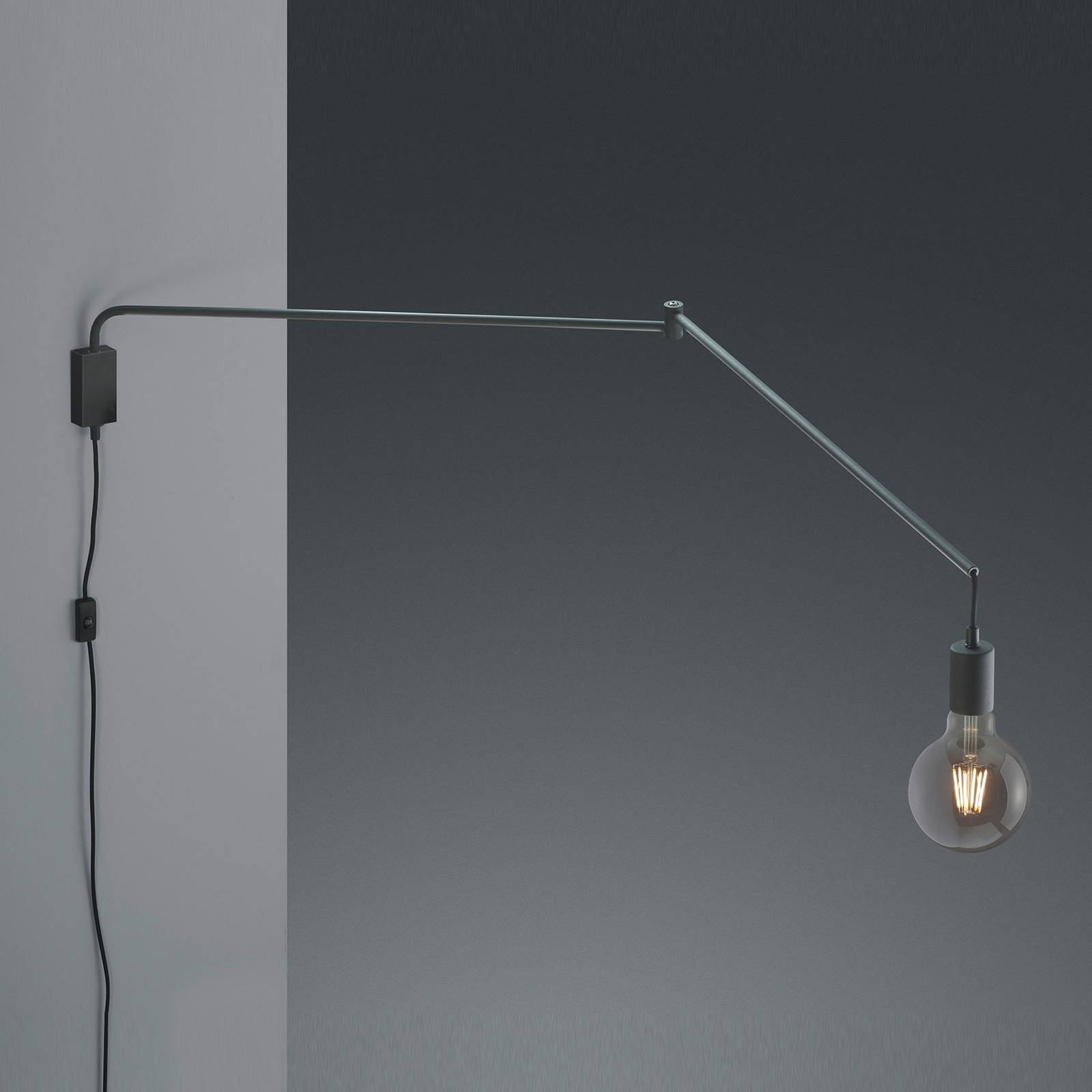 Wandleuchte Line mit Kabel + Stecker, schwarz von Trio Lighting