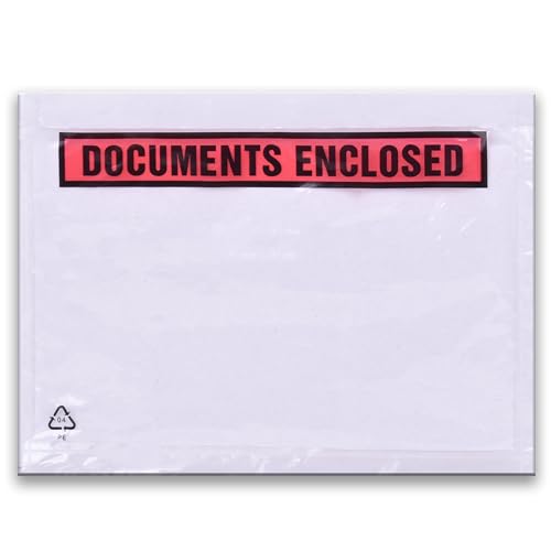 Triplast Umschläge mit der Aufschrift "Documents Enclosed", 225 x 165 mm, Uni, DIN A5, 100 Stück von Triplast