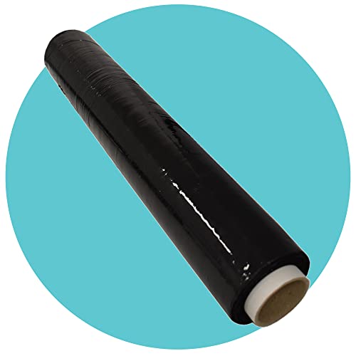 triplast 500 mm x 200 m x 25 Mu Starke Schrumpffolie für Paletten, schwarz von Triplast