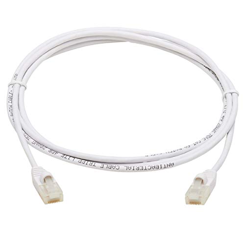 Cat6a 10G zertifiziertes Snagless Antibakterielles Slim UTP Ethernet Kabel (RJ45 M/M), weiß, 1,5 m (1,52 m) von Tripp Lite