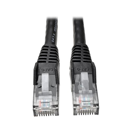 Eaton Cat6 Gigabit Snagless Molded UTP Patch Ethernet-Kabel, RJ45 Stecker-auf-Stecker-Kabel, schwarz, 3 Fuß / 0,9 Meter (N201-003-BK) von Tripp Lite