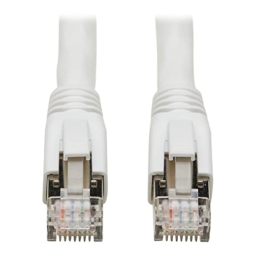 Eaton Cat8 Snagless Ethernet Cable, 25G/40G Certified Network Patch Cable, 22 AWG S/FTP, PoE, White, 25 Feet / 7.6 Meters (N272-025-WH) von Tripp Lite