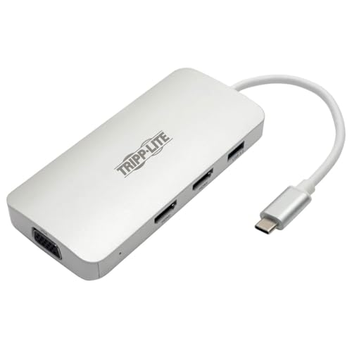 Eaton USB-C Docking Station mit Triple Display, 4K @ 60 Hz HDMI, DisplayPort, VGA, USB A 3.2 Gen 1, Gigabit Ethernet Port, 100W PD Charging Quick Charge QC (U442-DOCK12-S) von Tripp Lite