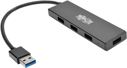 Tripp Lite 4-Port Portable Slim USB 3.0 Superspeed Hub w/ Built In Cable - Hub - 4 x SuperSpeed USB 3.0 - Desktop von Tripp Lite