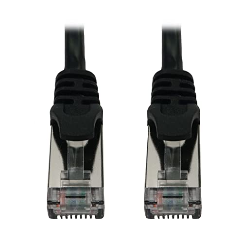 Tripp Lite Cat6a 10G Ethernet-Kabel, Knickschutz, geformt, schmal, STP-Netzwerk-Patchkabel (RJ45 M/M), Schwarz, 1,5 m von Tripp Lite