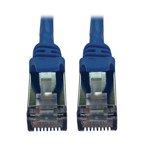 Tripp Lite Cat6a 10G Ethernet-Kabel, Knickschutz, geformt, schmal, STP-Netzwerk-Patchkabel (RJ45 M/M), blau, 4,5 Meter, Herstellergarantie (N262-S15-BL) von Tripp Lite